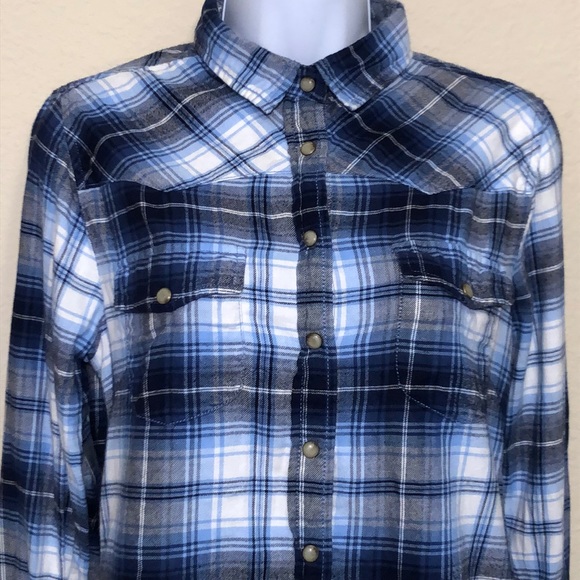 Jach’s Girlfriend women’s blue Button Down Shirt - Picture 2 of 8